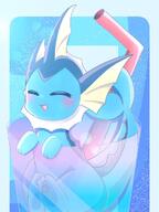 amount:solo body-type:feral content creature-in-food creature-in-liquid hall-of-fame:bronze happy series:eeveelutions series:pokemon species:vaporeon style:girly style:kawaii style:pastel-colors style:playful style:sparkly style:white-border // 768x1024 // 101KB