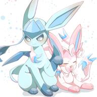 affection amount:pair body-type:feral cuddling series:eeveelutions series:pokemon species:glaceon species:sylveon // 1280x1280 // 132KB