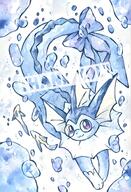 amount:solo body-type:feral glasses nerdy series:eeveelutions series:pokemon species:vaporeon style:one-color style:watercolor // 2324x3394 // 941KB