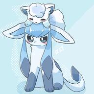 amount:pair amount:solo body-type:feral series:eeveelutions series:pokemon species:alolan-vulpix species:glaceon style:dithering style:one-color style:playful // 1500x1500 // 202KB