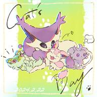 amount:multiple body-type:feral grouping:cat-pokemon series:pokemon species:delcatty species:espurr species:skitty species:sprigatito style:chromatic-aberration // 1280x1280 // 669KB