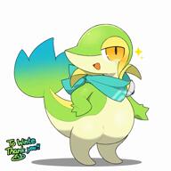 amount:solo artist:tontaro body-type:semi-anthro body-type:slightly-chubby species:snivy // 906x906, 1.6s // 58KB