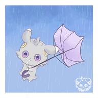 amount:solo atmosphere:rain body-type:semi-anthro series:eeveelutions series:pokemon species:umbreon style:kawaii umbrella // 1280x1280 // 100KB