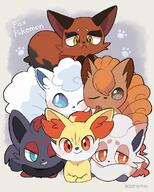 amount:multiple body-type:feral grouping:fox-pokemon species:alolan-vulpix species:fennekin species:fox species:hisuian-zorua species:nickit species:vulpix species:zorua // 800x1000 // 123KB