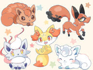 amount:multiple body-type:feral grouping:fox-pokemon series:pokemon species:alolan-vulpix species:fennekin species:fox species:hisuian-zorua species:nickit species:vulpix // 1500x1125 // 862KB