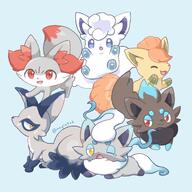 amount:multiple body-type:feral grouping:all-shiny grouping:fox-pokemon series:eeveelutions series:pokemon species:alolan-vulpix species:fennekin species:fox species:nickit species:shiny-pokemon species:sylveon species:vulpix species:zorua style:kawaii // 1300x1300 // 167KB