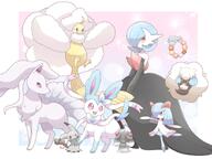 amount:multiple body-type:anthro body-type:feral body-type:semi-anthro dress grouping:fairy-types species:alcremie species:alolan-ninetales species:altaria species:comfey species:food-creature species:gardevoir species:kirlia species:mega-pokemon species:mimikyu species:shiny-pokemon species:whimsicott style:girly style:one-color style:pink style:sparkly // 1479x1109 // 225KB