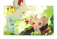 amount:pair amount:solo atmosphere:forest body-type:semi-anthro series:pokemon species:minccino style:chromatic-aberration // 1446x1000 // 167KB