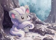 amount:solo atmosphere:forest atmosphere:snowy body-type:semi-anthro series:pokemon species:cinccino // 1270x921 // 1.2MB