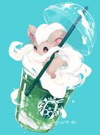amount:solo atmosphere:cafe body-type:semi-anthro drink series:pokemon species:cinccino // 1295x1750 // 917KB