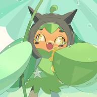 amount:solo body-type:semi-anthro mythical series:pokemon species:ogerpon style:kawaii umbrella // 3072x3072 // 2.0MB