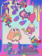 amount:multiple amount:solo body-type:feral body-type:semi-anthro mythical series:pokemon species:clodsire species:garchomp species:meowscarada species:mimikyu species:ogerpon species:pecharunt species:rowlet style:pop // 1200x1600 // 285KB