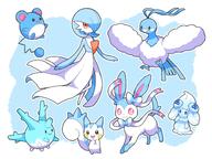 amount:multiple body-type:anthro body-type:feral body-type:semi-anthro color series:eeveelutions series:pokemon species:alcremie species:altaria species:corsola species:food-creature species:gardevoir species:marill species:pachirisu species:shiny-pokemon species:sylveon style:one-color // 1479x1109 // 248KB