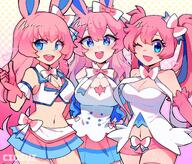 amount:multiple body-type:gijinka body-type:humanoid human outfit skirt species:human style:abstract-background style:dithering style:girly style:very-girly // 2048x1751 // 592KB