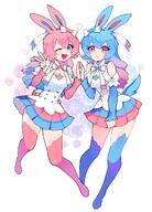 amount:pair body-type:gijinka body-type:humanoid dress opposite-clothing outfit skirt species:human style:girly style:very-girly thigh-highs // 1470x2048 // 297KB