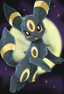 amount:solo atmosphere:night body-type:feral fluffified moon series:eeveelutions series:pokemon species:umbreon style:intentional-blur // 1378x2039 // 1.3MB