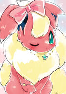 amount:solo body-type:feral fluffified necklace sassy series:eeveelutions series:pokemon species:flareon style:girly style:kawaii wearing-bow // 2039x2894 // 2.2MB