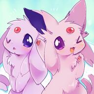 amount:pair body-type:semi-anthro fluffified forehead-gem happy series:eeveelutions series:pokemon species:espeon // 1280x1280 // 272KB