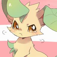 amount:solo annoyed body-type:feral series:eeveelutions series:pokemon species:leafeon style:icon style:kawaii // 1280x1280 // 292KB