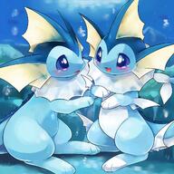 amount:pair atmosphere:undersea body-type:feral body-type:semi-anthro series:eeveelutions series:pokemon species:vaporeon style:one-color // 1280x1280 // 489KB