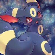 amount:solo atmosphere:space body-type:feral fluffified series:eeveelutions series:pokemon species:umbreon style:kawaii // 1280x1280 // 448KB
