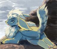 amount:solo atmosphere:crags atmosphere:mountains blep body-type:feral series:eeveelutions series:pokemon species:flareon style:dim style:painted // 1280x1111 // 460KB