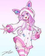 amount:solo body-type:humanoid hoodie imitation species:human style:girly style:one-color style:pink sweater thigh-highs // 1600x2000 // 1.2MB