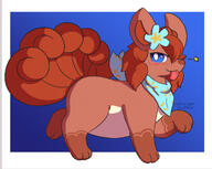 amount:solo body-type:feral body-type:slightly-chubby feminine flower freckles oc scarf species:vulpix style:complementary-colors style:girly wearing-flower // 1280x1018 // 213KB