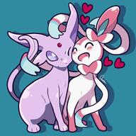 amount:pair body-type:feral forehead-gem hug series:eeveelutions series:pokemon species:espeon species:sylveon // 2048x2048 // 293KB