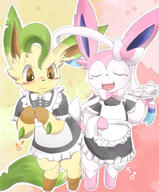 amount:pair annoyed body-type:feral body-type:semi-anthro content embarrassed feminine hall-of-fame:bronze happy maid outfit pressing-same-body-part-against-each-other style:girly style:outline style:pastel-colors style:white-border tea visibly-shy // 482x581 // 76KB