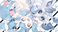 amount:pair body-type:feral moon-ball pokeball series:eeveelutions series:pokemon species:glaceon species:sylveon style:kawaii style:one-color // 2894x1628 // 604KB