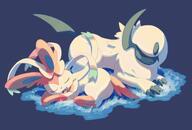 amount:pair atmosphere:night body-type:feral series:eeveelutions series:pokemon sleeping species:absol species:sylveon style:noisy // 2048x1385 // 199KB