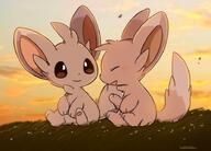 amount:pair atmosphere:field atmosphere:sunset body-type:feral body-type:semi-anthro species:minccino species:smol // 735x527 // 41KB