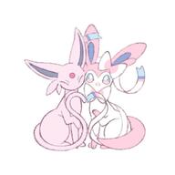 affection amount:pair body-type:feral cheek-rub forehead-gem pressing-same-body-part-against-each-other series:eeveelutions series:pokemon species:espeon species:sylveon // 600x600 // 32KB
