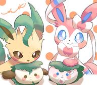 amount:pair body-type:feral series:eeveelutions series:pokemon species:leafeon species:sylveon style:abstract-background // 1700x1500 // 240KB