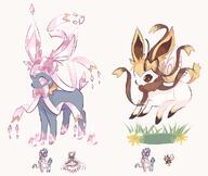 amount:pair body-type:feral series:eeveelutions series:pokemon species:diance species:fusion species:ribombee species:sylveon // 961x813 // 378KB