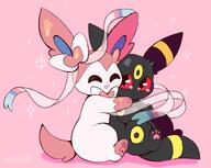 affection amount:pair body-type:feral cuddling series:eeveelutions series:pokemon species:sylveon species:umbreon style:girly style:sparkly // 1565x1244 // 586KB
