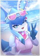 amount:solo body-type:anthro glasses series:eeveelutions series:pokemon species:glaceon sunglasses // 1451x2048 // 282KB