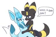 amount:pair body-type:semi-anthro glasses nerdy romance series:eeveelutions series:pokemon species:glaceon species:umbreon // 1560x1050 // 115KB