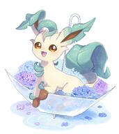 amount:solo atmosphere:flowers body-type:feral series:eeveelutions series:pokemon species:leafeon style:noisy // 1708x1921 // 303KB