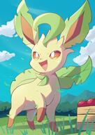 amount:solo atmosphere:farm atmosphere:field atmosphere:sunlight body-type:feral series:eeveelutions series:pokemon species:leafeon // 2150x3035 // 385KB