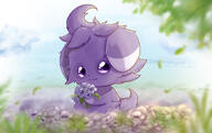amount:solo atmosphere:field atmosphere:flowers body-type:semi-anthro boquet flower series:pokemon species:espurr style:girly style:intentional-blur // 1106x696 // 150KB