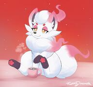 amount:solo artist:fluffydasher atmosphere:snowy atmosphere:valentines-day body-type:feral drink hot-chocolate species:hisuian-zorua // 2048x1930 // 210KB