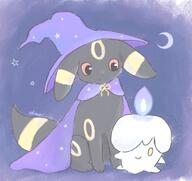 amount:pair amount:solo atmosphere:halloween body-type:feral outfit series:eeveelutions series:pokemon species:litwik species:umbreon witch // 2048x1933 // 256KB