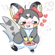 amount:solo atmosphere:valentines-day blushing body-type:semi-anthro embarrassed hall-of-fame:bronze letters oc romance species:emolga visibly-shy wearing-bow // 994x1000 // 98KB