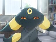 amount:solo atmosphere:home atmosphere:office body-type:feral series:eeveelutions series:pokemon silly species:umbreon // 1600x1200 // 147KB