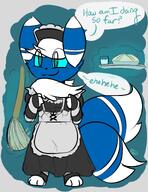 amount:solo body-type:anthro body-type:semi-anthro happy maid oufit outfit species:meowstic style:kemono style:simple-colors telekinesis // 1530x1980 // 792KB