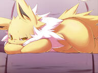 amount:solo atmosphere:home body-type:semi-anthro body-type:slightly-chubby couch series:eeveelutions series:pokemon sleeping species:jolteon // 971x722 // 507KB