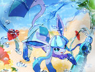 amount:solo atmosphere:beach atmosphere:sunlight body-type:feral drink series:eeveelutions series:pokemon species:glaceon style:girly style:sparkly water-bottle // 2445x1850 // 1.2MB