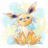 amount:solo body-type:feral series:eeveelutions series:pokemon species:jolteon style:watercolor // 1813x1813 // 415KB